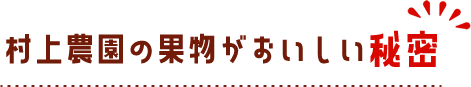 村上農園の果物がおいしい秘密